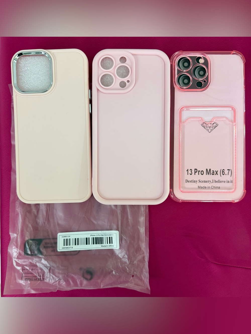 Amazon Pink iPhone 13 Pro Max (6.7) Protective Cases - Set of 3